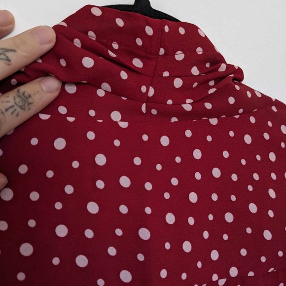 Peter Morrissey - Red Polka Dot Blouse - Size 6 - Picture 8 of 11
